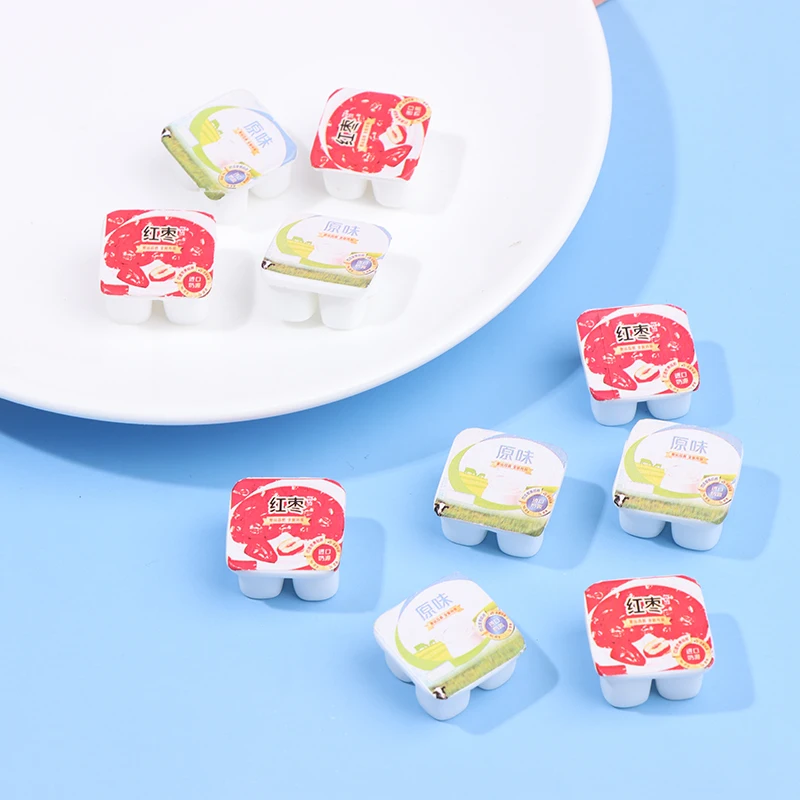 

10pc/set 1:12 Dollhouse Miniature Simulation Mini Resin Yogurt Decoration Accessories Toys For Children's New Year Gift