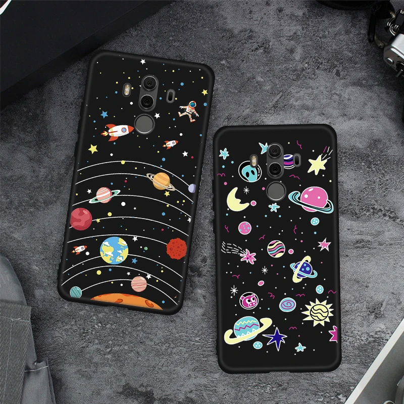 Printed Black Matte Shell For Huawei Y7 Pro 2019 Prime 2018 Soft TPU Back Cover Y9 Cute Silicone Phone Cases |