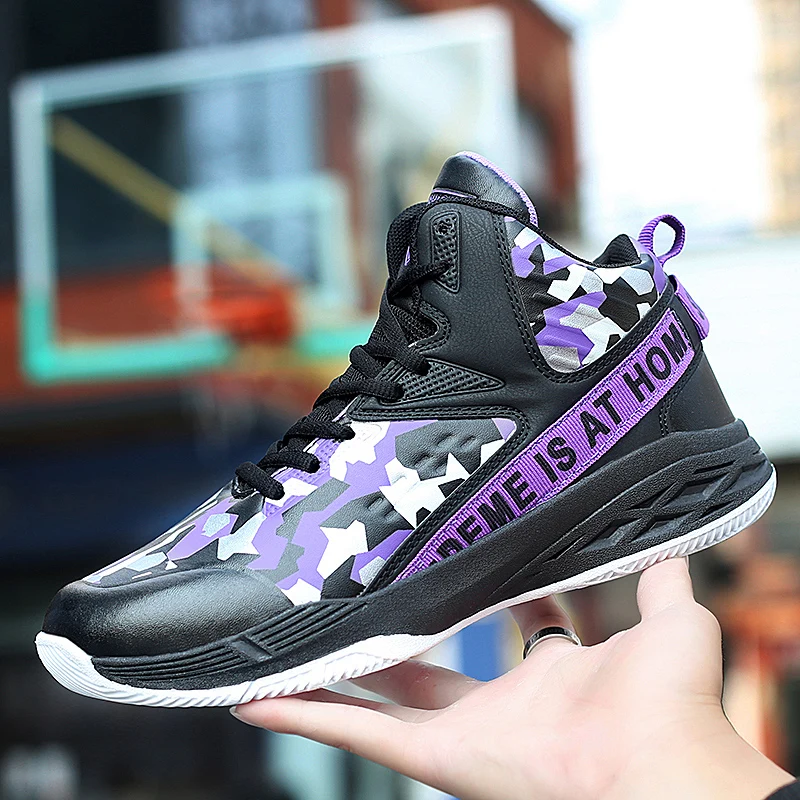 Новая баскетбольная обувь для мужчин и мальчиков; ботильоны с амортизацией; дышащие баскетбольные кроссовки; мужские Нескользящие кроссовки; Zapatillas Basquetball Hombre