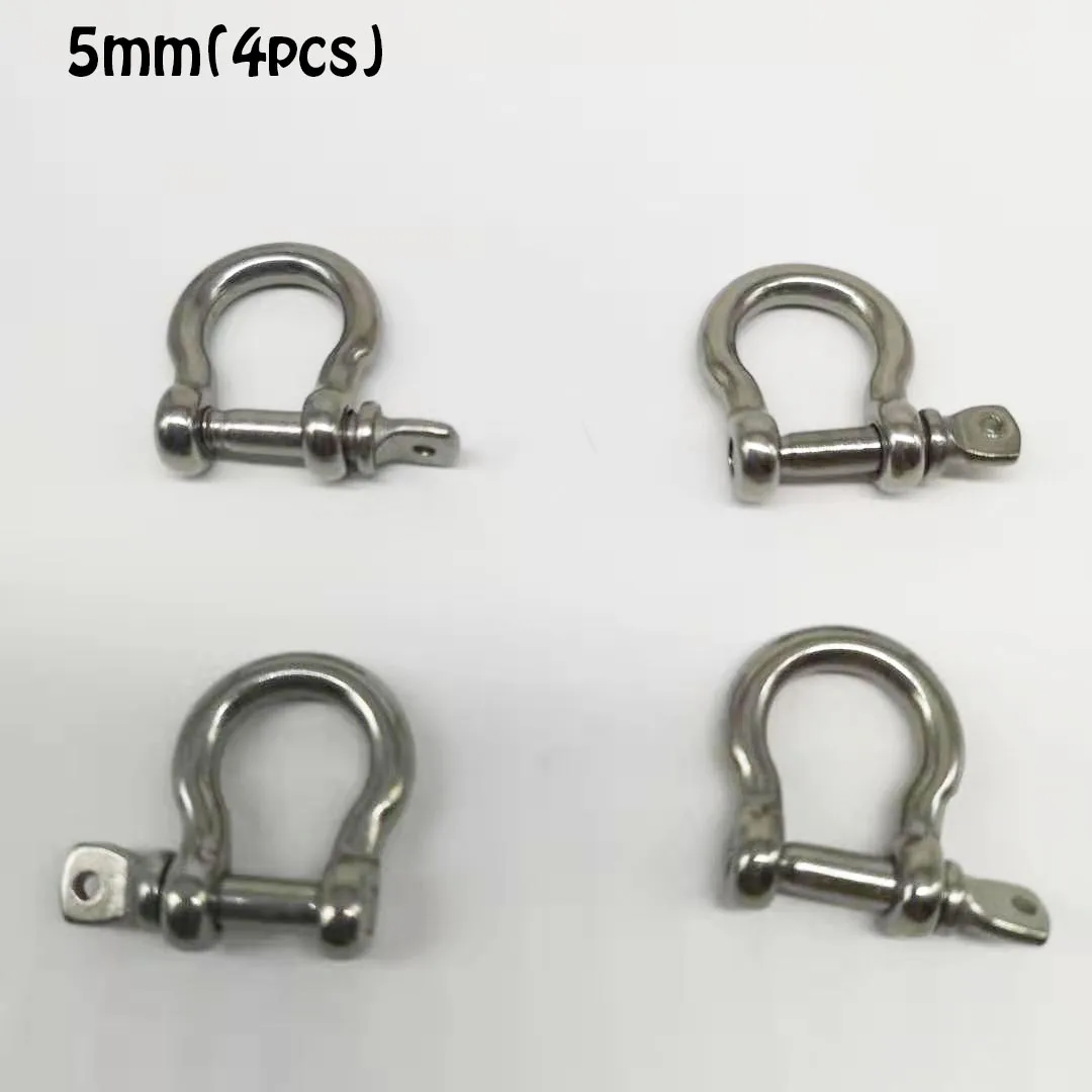M5 4pcs 100%304 Stainless Steel BOW SHACKLE 3/16" RIGGING