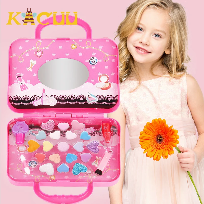 Kid Make up Suitcase Cosmetics Girls Toy Beauty Safety Makeup Box Lipstick Girl Gift Children Games Gifts |