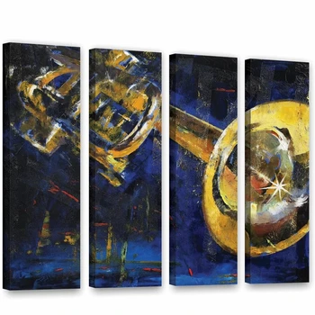 

4 Piece Home Decoration Hd Prints Painting Trumpet Michael Creese Pictures Wall Art Modular Canvas Modern Poster For Living Room