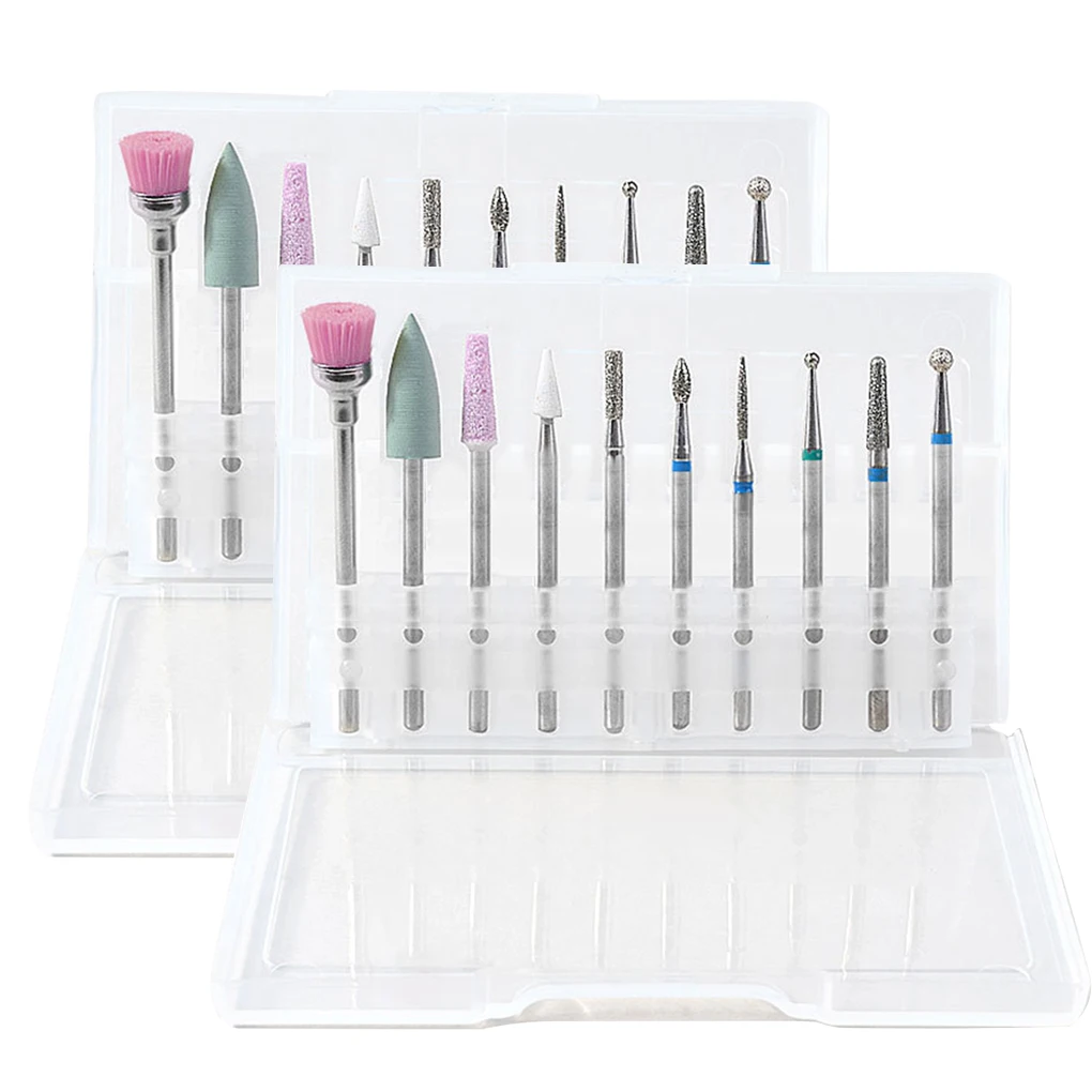 10pcs/set Nail Art Grinding Drill Bits Electric Manicure Machine Tips Brush Polishing Tools