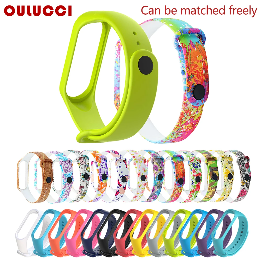Спортивный ремешок Oulucci силиконовый для наручных часов Mi Band 4 3 аксессуары