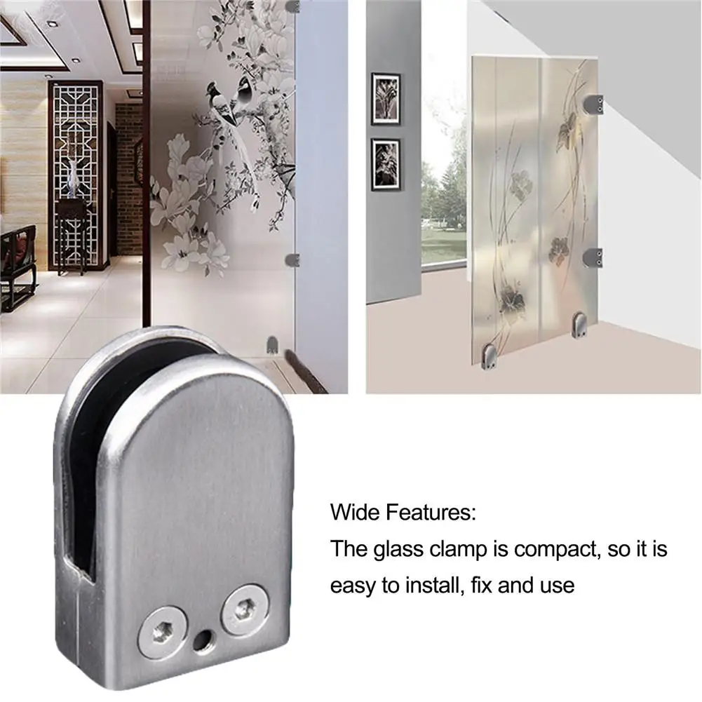 

High Quality Stainless Steel Glass Clips Adjustable Wall Mounted Glass Shelf Clamp Bracket 6-8mm Glass Holder With Screw