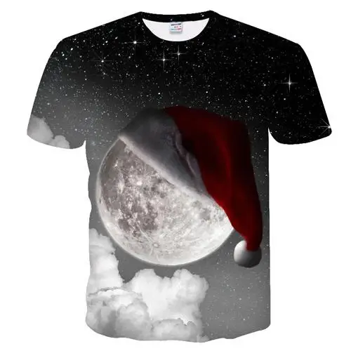 Забавная футболка s футболки с рождественским узором мужские рождественские футболки Повседневная футболка с Санта Клаусом вечерние футболки с 3d принтом снеговика с коротким рукавом - Цвет: TX-323