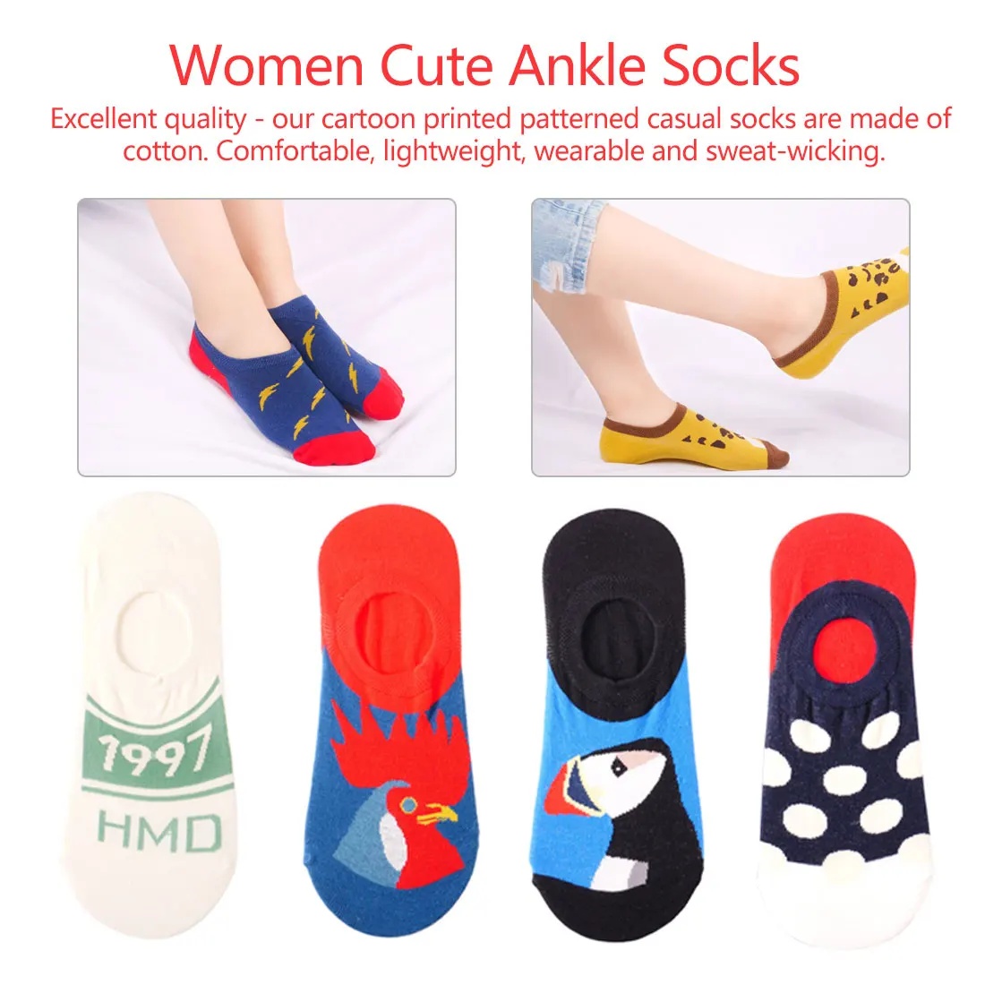 Новые цветные Дизайнерские мужские носки, забавные женские носки, хлопковые летние повседневные носки, милые невидимые носки