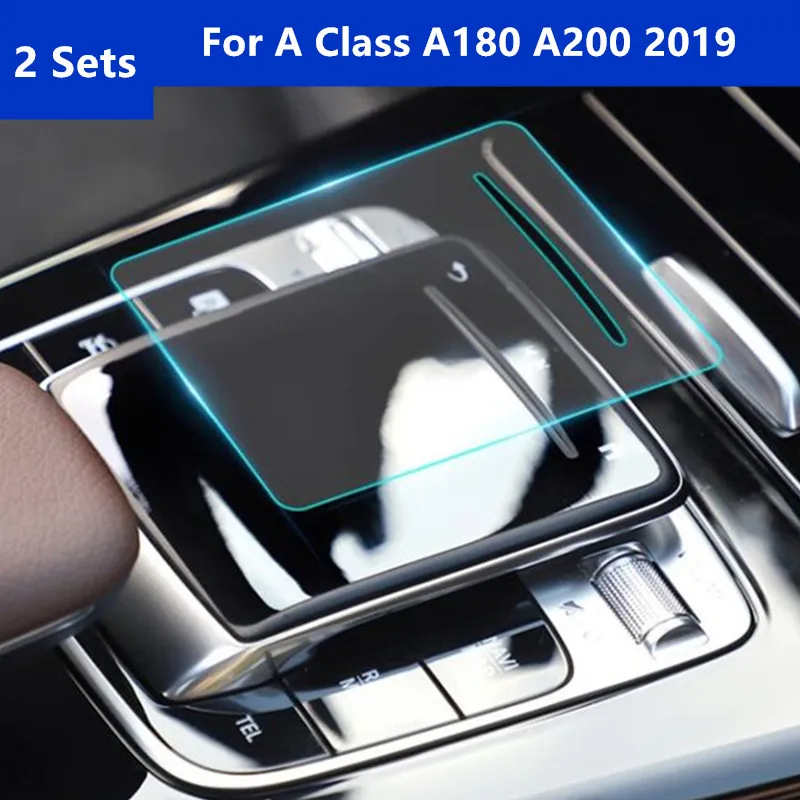 2 Sets Center Console Handwriting Mouse Protective Film For Mercedes Benz A Class A180 A200 2019 Car Body Gear Shift Stickers | Автомобили