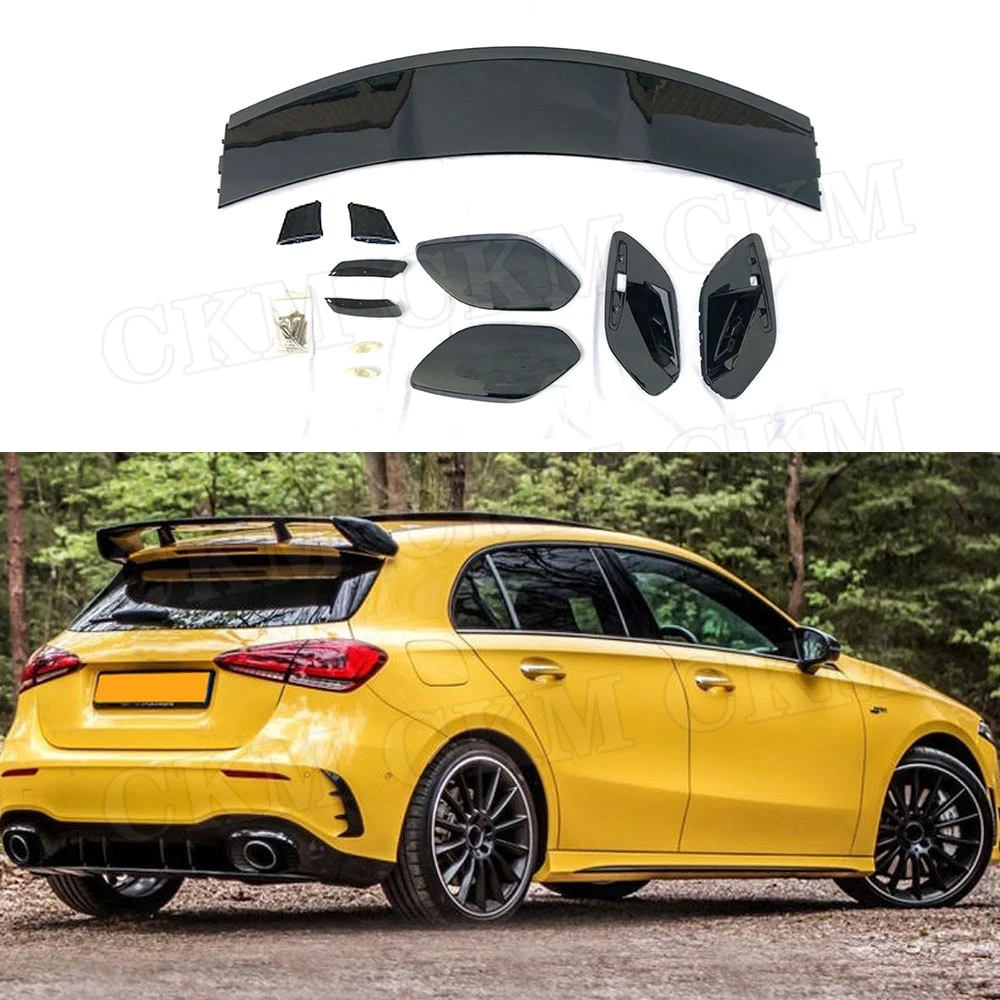 Carbon Fiber Rear Roof Spoiler For Mercedes Benz A Class W177 50 A35 Hatchback Spoiler 19 Abs Glossy Black Wings Spoilers Wings Aliexpress