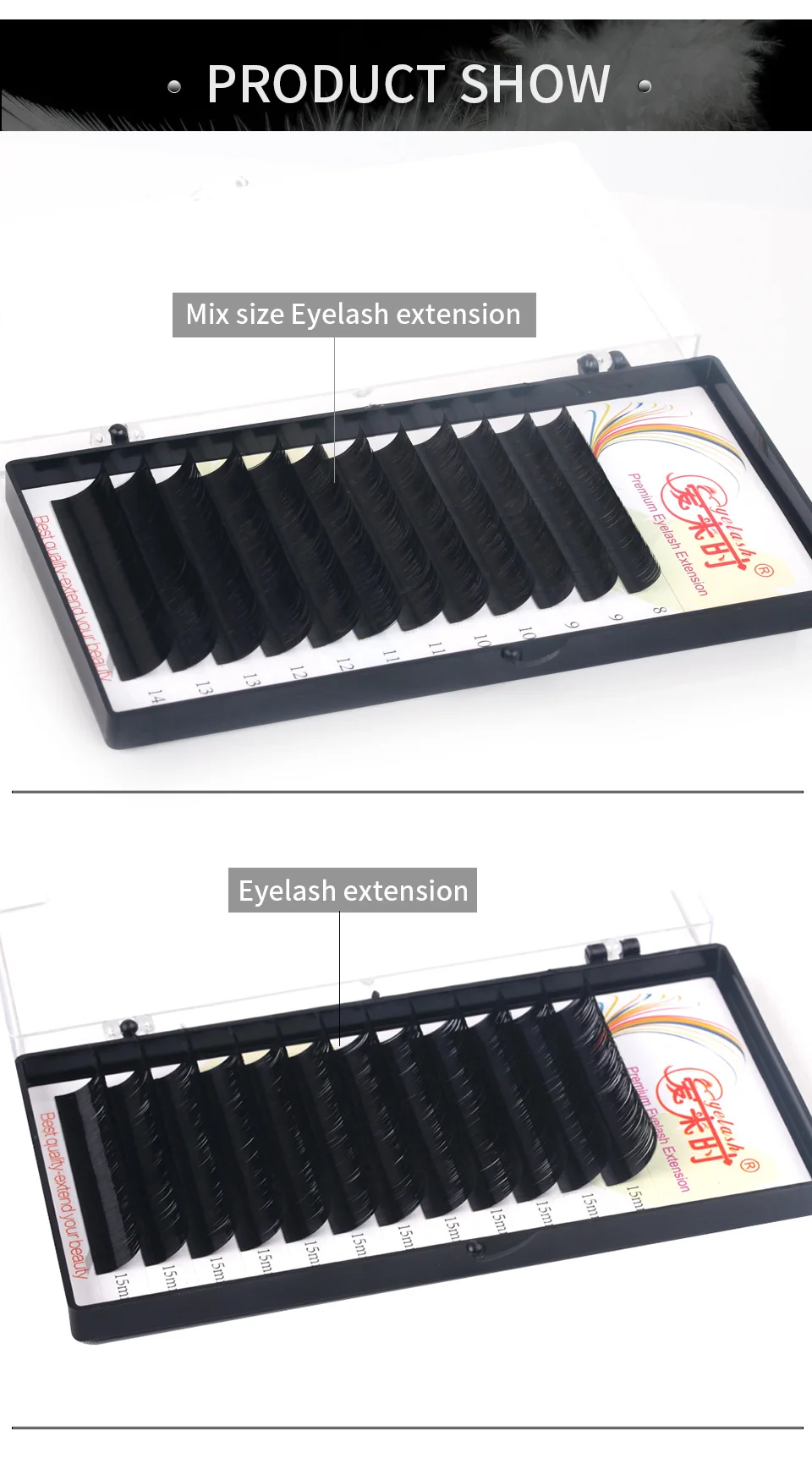 Thinkshow Individual Lash 100% Handmade 3D Volume Eyelash Extension Natural Long Korea Silk Mink Individual False Eye lashes