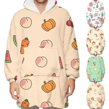 

Rainbow Digital Printing Winter Lamb Velvet Double-sided Blanket Hoodie Wearable Lazy Blanket Winter Home Sofa Blanket