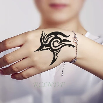 

Waterproof Temporary Tattoo totem black line arrow Sticker flash tatto fake tatoo large tattoos for women men kids