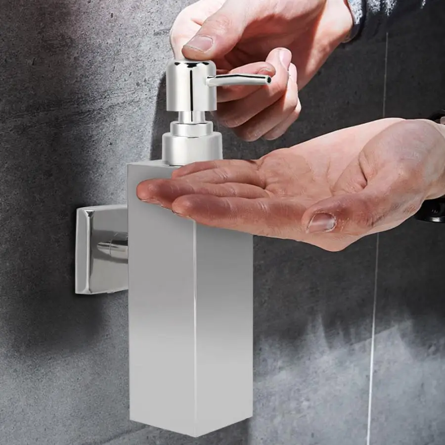 Настенный нержавеющая сталь квадратное ручное жидкое мыло дозатор для жидкого мыла для дома ванная комната дозатор жидкого мыла