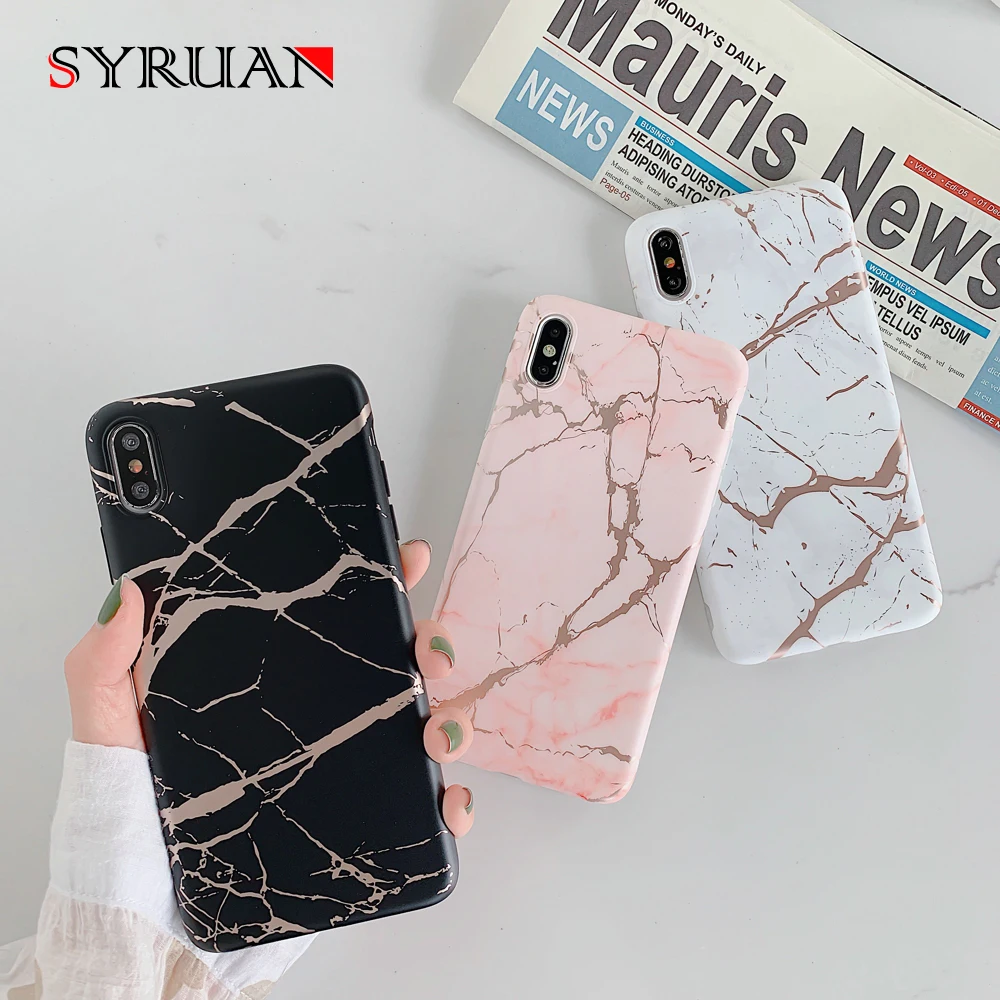 Чехол для iPhone 11 с золотой фольгой мраморным камнем чехлы телефонов 7 8 Plus 6 6s XR XS Pro