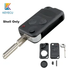 KEYECU для Land Range Rver Discovery Freelander Defender 90 1995-2003 2004 откидная оболочка ключа дистанционного управления чехол FOB 2 кнопки P38 лезвие