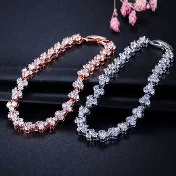 

AAA Zircon S925 Sterling Silver Bracelets Shiny Diamond Bracelets Bangle Bride Wedding Luxury Jewelry