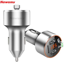 C68 портативный автомобильный Mp3 FM передатчик Bluetooth MP3 плеер Серебристый Металл Мини Автомобильный MP3 Поддержка u-диск USB TF карта быстрая зарядка