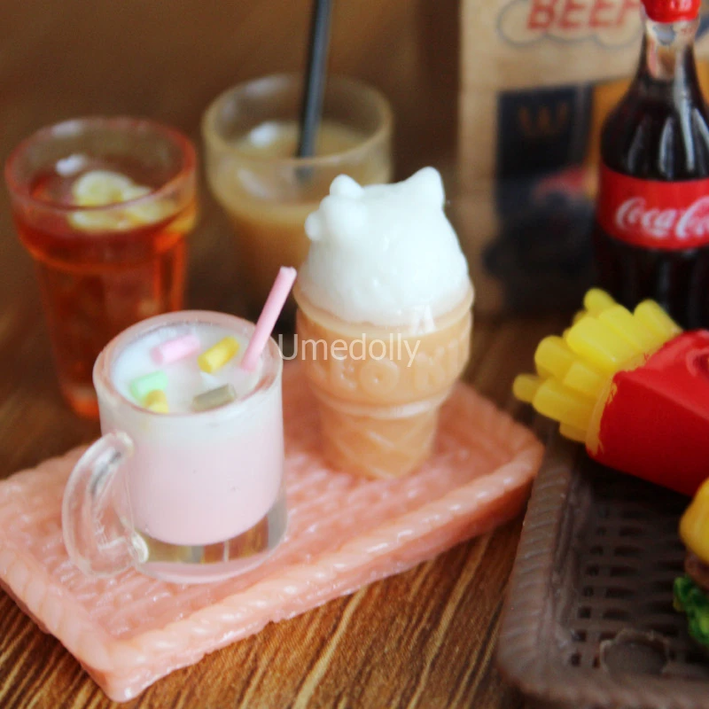 Mini 1/6 Miniature Dollhouse Hamburger Coke Cup Fast Food for Blyth Barbies Doll House Play Kitchen Ice Cream Accessories Toy 5 Mini 1/6 Miniature Dollhouse Hamburger Coke Cup Fast Food for Blyth Barbies Doll House Play Kitchen Ice Cream Accessories Toy 5