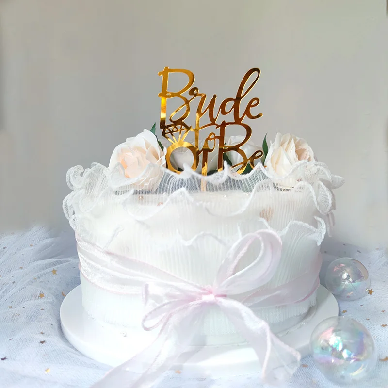 Новое свадебное платье с надписью &quotBride To Be&quot акриловая машина для торта Золотая
