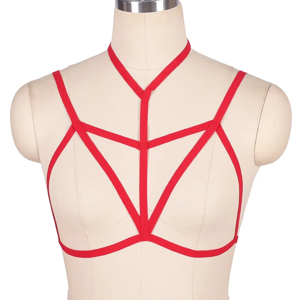 Strappy Harness Bra for Women Sexy Crop Top Body Cage Bralette