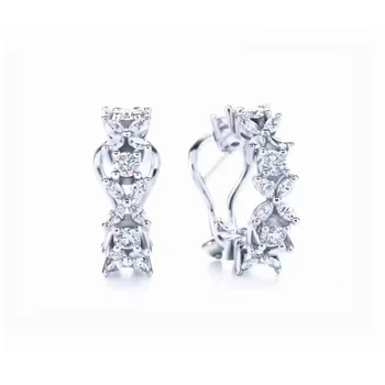 

TE209 Elegant 925 silver Earrings For women Wedding creative circular jewelry