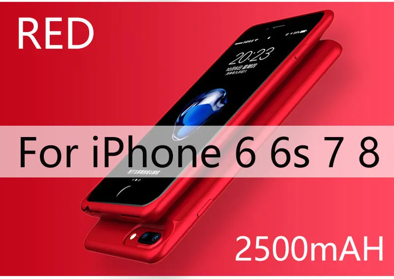 2500/3700/5000/7000 мАч тонкий Батарея Зарядное устройство чехол для iPhone 6, 7, 8, 6s плюс Портативный Мощность Bank внешняя Батарея чехол s крышка - Цвет: As Picture Show2