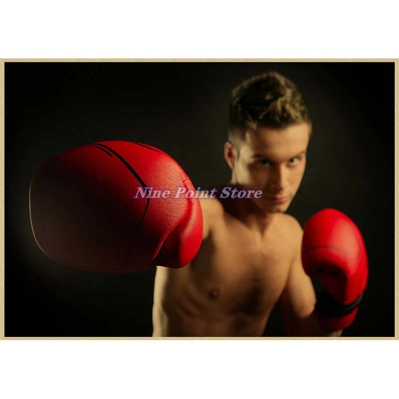 thumbnail image 1 of Póster de pintura de papel Kraft para entrenamiento de fitness y boxeo, pegatinas de pared para gimnasio, decoración del hogar, 1 of 5