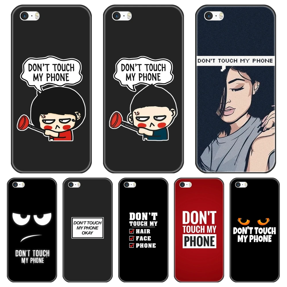 Succes Citroen richting Quotes Funny Black Girl Don't Touch My Phone Soft Back Cover For iPhone 5C  5S SE 5 S Phone Case Silicone For iPhone 4S 4 S|Phone Case & Covers| -  AliExpress