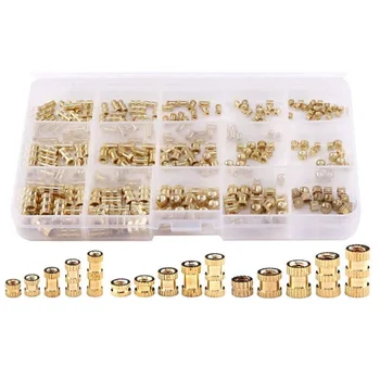 

250 Pcs Female Thread Brass Knurled Threaded Insert Embedment Nuts Assortment Kit(M2 / M3 /M4 )