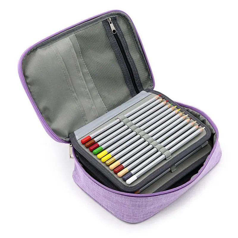 72 Holder Pen Colored Pencil Case School Multi-functional High Capacity Zipper Pencil Bag For Student Art Supplies