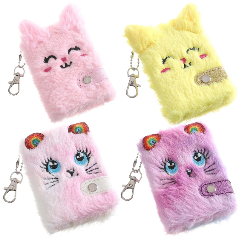 Leather Notebook Student Notebook Bullet Journal Notebook Cute Cat Plush Pendant