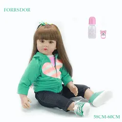 60 см реборн малыш кукла игрушка реалистичные виниловые принцесса ребенок с единорогом ткань тело живой Bebe девочка подарок на день рождения