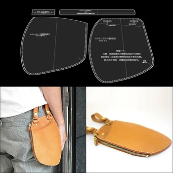 

DIY Leather Waist Bag Transparent Acrylic Template Sewing Cutting Stencil Acrylic Pattern Mold DIY Leather Bag Design Template