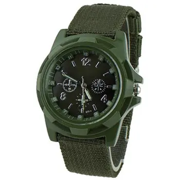 

Sergeant waterproof watch woven canvas strap men's luminous watch Personalized Leather Wrist Bracer Japan Movement Watch#2