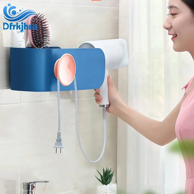 

Rack Bathroom Shelf Wall-mounted Air Duct Shelf Storage Hair Dryer Bathroom Shelf Storage Hairdryer Holder For Hairdryer Hanger
