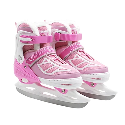 Одна пара для взрослых женщин и детей, зимние коньки со льдом, регулируемая водонепроницаемая обувь для хоккея, катания на коньках для начинающих - Цвет: pink 2 S EU30-33