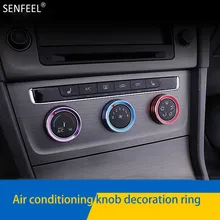 3PCS Aluminum Alloy Air Conditioning Knob Cover Decorate Fit For Volkswagen Golf 7 7.5 Interior Accessories Car Styling
