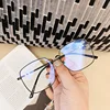 Lunettes carrées transparentes pour hommes et femmes, nouvelle mode, monture métallique, myopie, Nerd optique, lentille claire, 2022 ► Photo 2/6