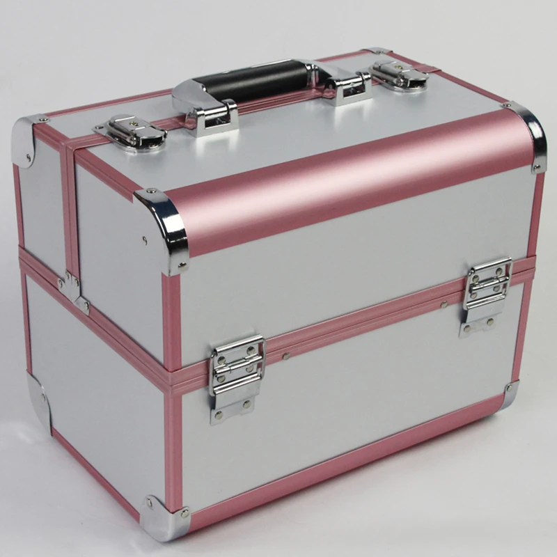 

32cm*22cm*26cm Professional Beautician Makeup Travel Box Cosmetic Boxes For Women Handbag Organizer 3 Layers Jewelry Storage Box