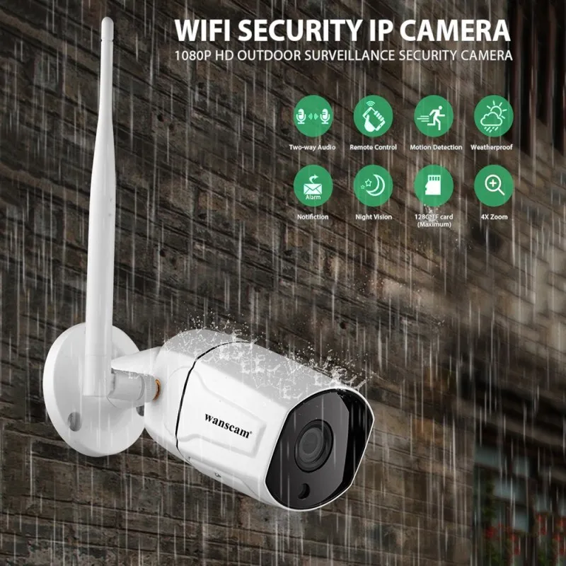 

WANSCAM K23 WiFi IP Camera 2MP 1080P 36PCS LED Infrared Night Vision Network Surveillance Camera Digital Zoom Recorder