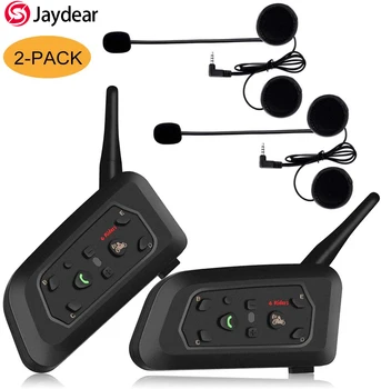 

Motorcycle Helmet Intercom Headset Bluetooth,Wireless Interphone System for Rider with 5-Way Pairing Talking Range 1200m 2 Packs