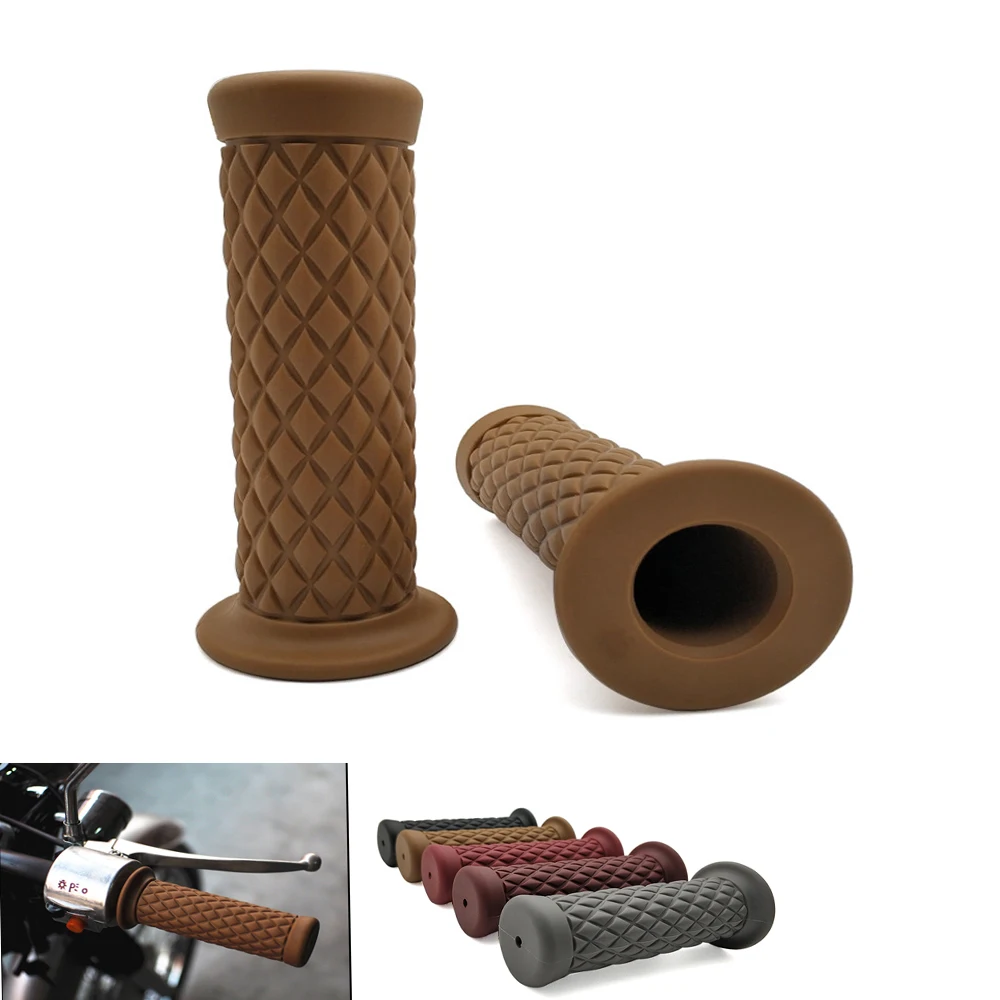 Универсальный 7/8 ''винтажный резиновый мото rcycle grip части для Кафе racer moto руль для Honda Hornet CB599 CB600 250 CR80R CR85R
