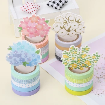 

5Pcs/set Kawaii Dot Masking Tape Sticker DIY Self Adhesive Washi Craft Decor N1HD