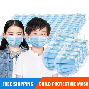

Kids Disposable Mask 3 Ply Child Filter Hygiene Thicken Children's Face Mouth Mask Earloop 24h Fast Shipping