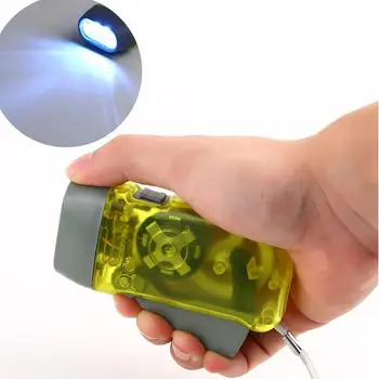 

3 LED Dynamo Wind Up Flashlight Torch Light Hand Press Multicolor Useful