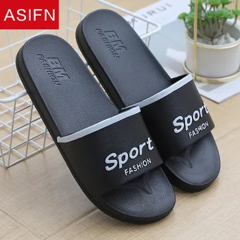 

ASIFN Indoor Bathroom Slippers Summer Men Women Non Slip Home Fashion Sport Shoes Zapatos De Hombre Bath Slides Male Flip Flops