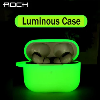 

ROCK Protective Case For Apple Airpods Pro Luminous Full Cover For Sleeve Bluetooth Earphone Earbuds Air pods 3 Cases Bag Box