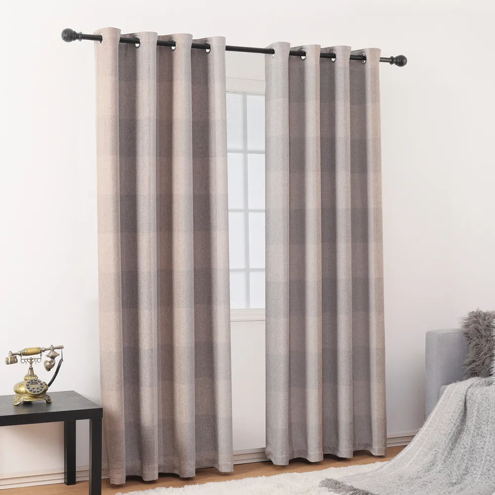 

High Quality Thermal Insulation Double Blackout Curtains Jacquard Polyester Geometric Bedroom Cortinas Kitchen Living Room Panel