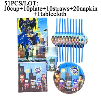 

Captain America Superhero Avengers Kids Birthday Plate Cup Straws Party Decor Set Party Supplie Batman Birthday Theme Tablecloth