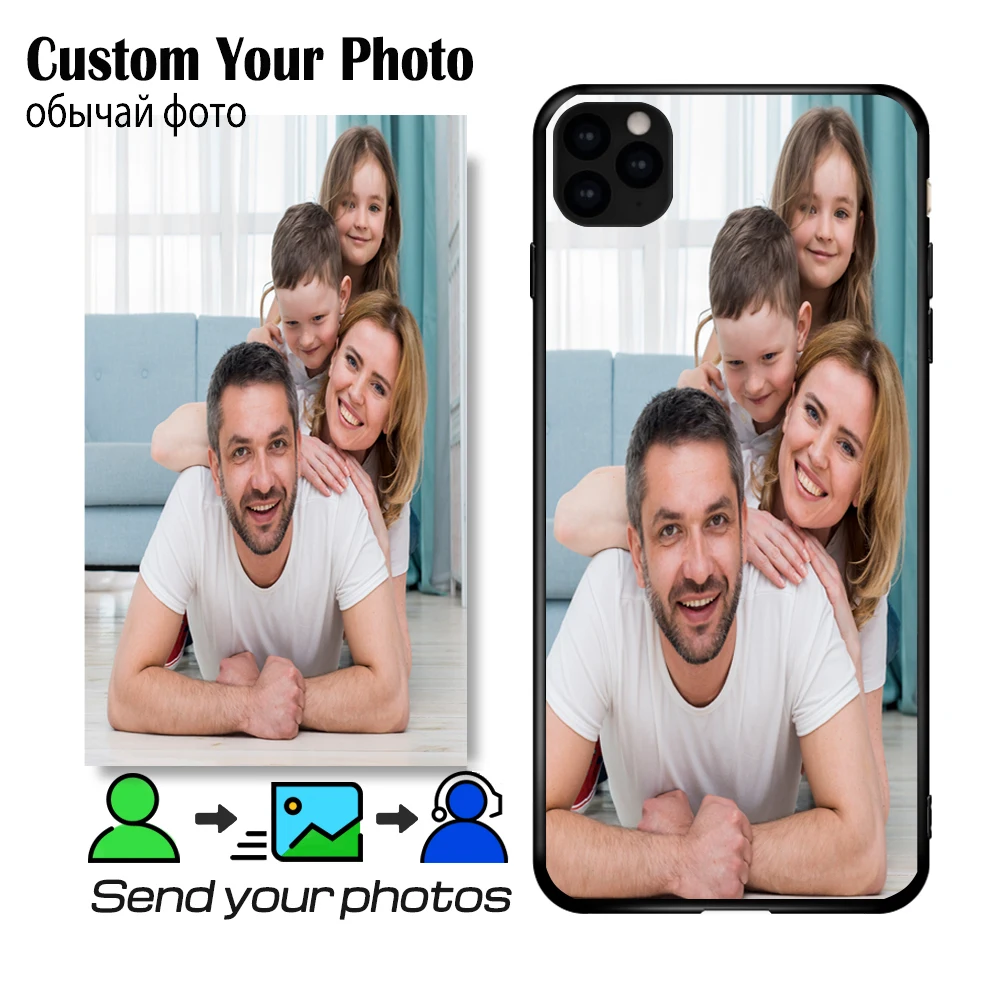 DIY фото на заказ Фото чехол для телефона iPhone 11 Pro XR XS MAX X 7 8 Plus 6 6S Мягкий Черный в
